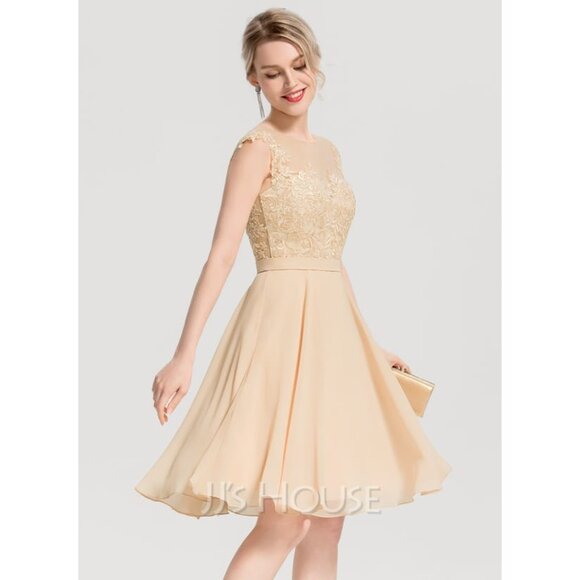 NWT JJs House Womens Size 8 Blue A-line Knee-Length Chiffon Cocktail Dress NEW - Picture 5 of 8